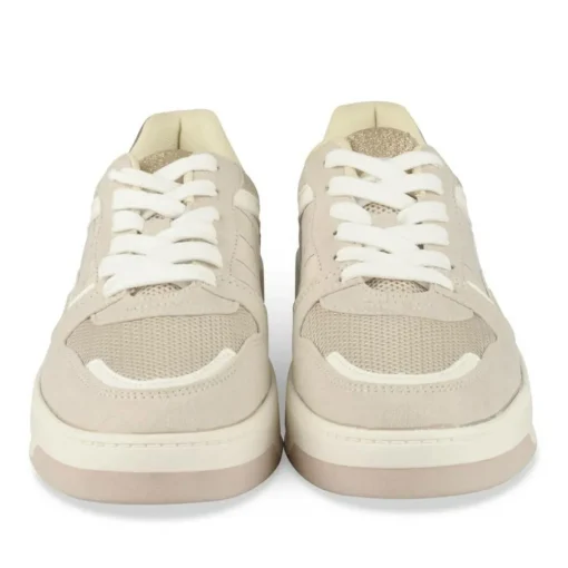 Baskets BEIGE Femme Motif Uni Lacets