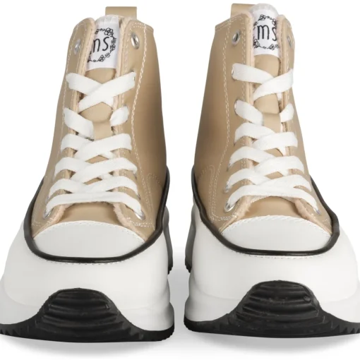 Baskets BEIGE Femme Motif Uni Lacets
