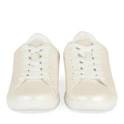 Baskets BEIGE Femme Motif Iridescent Lacets