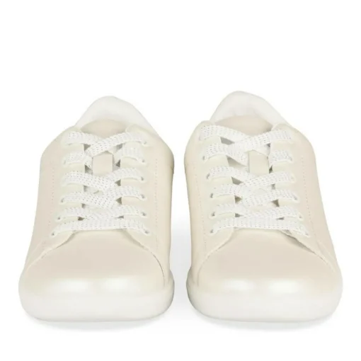 Baskets BEIGE Femme Motif Iridescent Lacets