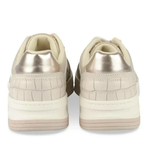 Baskets BEIGE Femme Motif Uni Lacets