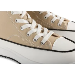 Baskets BEIGE Femme Motif Uni Lacets
