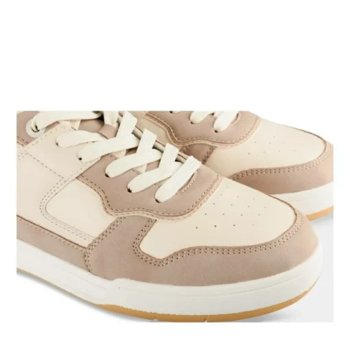 Baskets BEIGE Femme Motif Uni Lacets