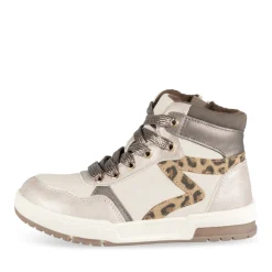 Baskets BEIGE Fille Motif Uni Lacets + Fermeture éclair