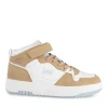 Baskets BEIGE Fille Motif Uni Scratch + Elastique