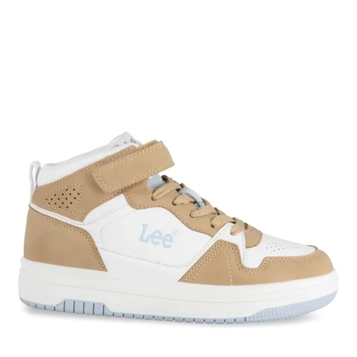 Baskets BEIGE Fille Motif Uni Scratch + Elastique