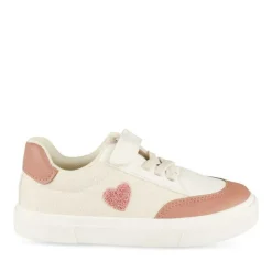Baskets BEIGE Fille Motif Coeurs Scratch