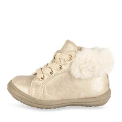 Baskets BEIGE Fille Motif Uni Lacets + Fermeture éclair