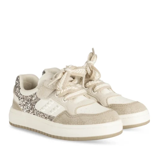 Baskets BEIGE Fille Motif Uni Scratch