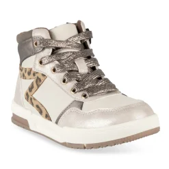 Baskets BEIGE Fille Motif Uni Lacets + Fermeture éclair