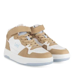 Baskets BEIGE Fille Motif Uni Scratch + Elastique