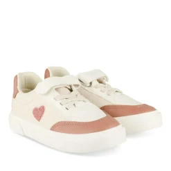 Baskets BEIGE Fille Motif Coeurs Scratch