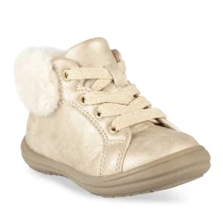 Baskets BEIGE Fille Motif Uni Lacets + Fermeture éclair