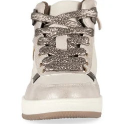 Baskets BEIGE Fille Motif Uni Lacets + Fermeture éclair