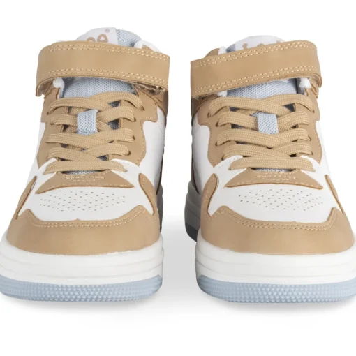 Baskets BEIGE Fille Motif Uni Scratch + Elastique
