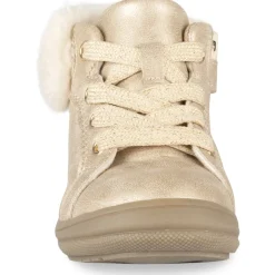 Baskets BEIGE Fille Motif Uni Lacets + Fermeture éclair