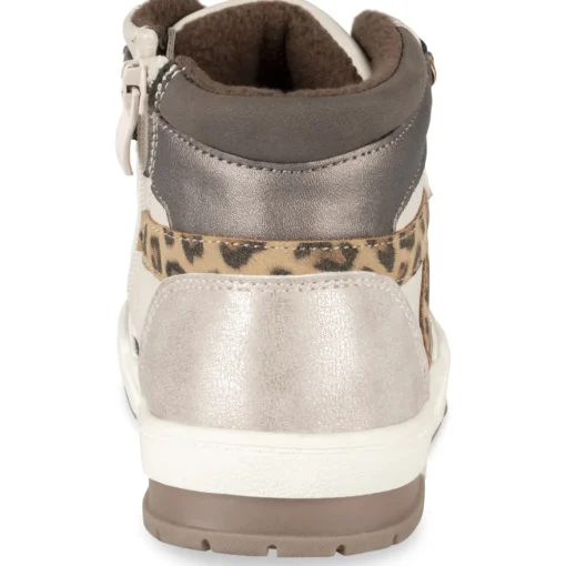 Baskets BEIGE Fille Motif Uni Lacets + Fermeture éclair