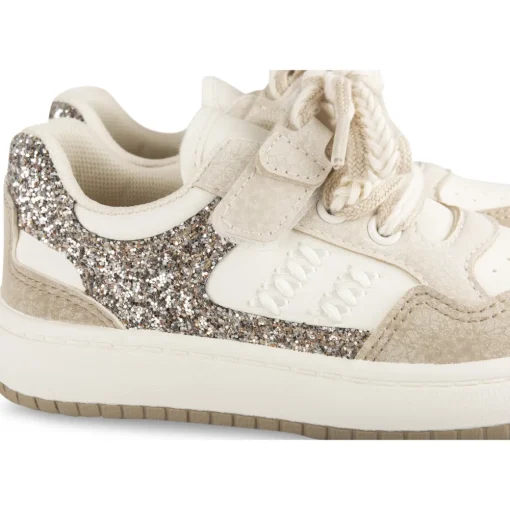 Baskets BEIGE Fille Motif Uni Scratch