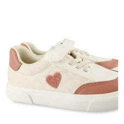 Baskets BEIGE Fille Motif Coeurs Scratch