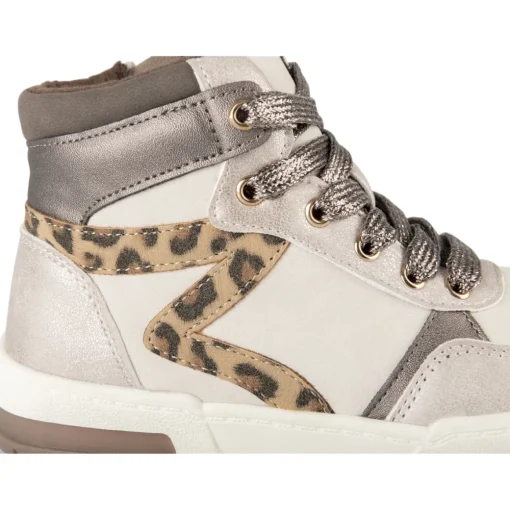 Baskets BEIGE Fille Motif Uni Lacets + Fermeture éclair