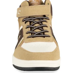 Baskets BEIGE Garçon Motif Uni Scratch + Elastique