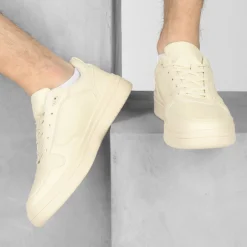 Baskets BEIGE Homme Motif Uni Lacets
