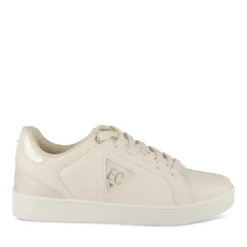 Baskets BEIGE/OR Femme Motif Paillettes Lacets