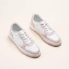 Baskets BLANC Femme CUIR Motif Uni Lacets