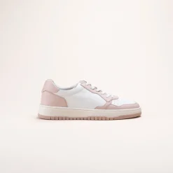 Baskets BLANC Femme CUIR Motif Uni Lacets