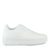 Baskets BLANC Femme Motif Uni Lacets