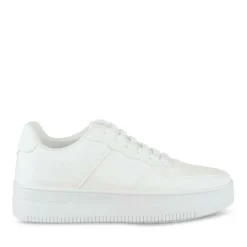 Baskets BLANC Femme Motif Uni Lacets