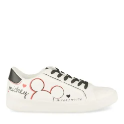 Baskets BLANC Femme Motif Uni Lacets