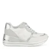 Baskets BLANC Femme Motif Paillettes Lacets