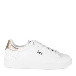 Baskets BLANC Femme Motif Paillettes Lacets