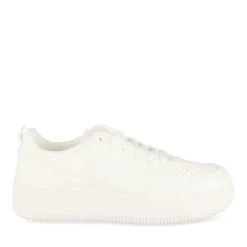 Baskets BLANC Femme Motif Uni Lacets