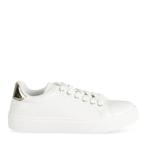 Baskets BLANC Femme Motif Uni Lacets