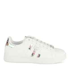 Baskets BLANC Femme Motif Uni Lacets