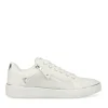 Baskets BLANC Femme Motif Paillettes Lacets