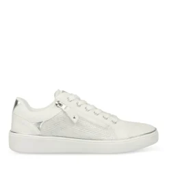 Baskets BLANC Femme Motif Paillettes Lacets