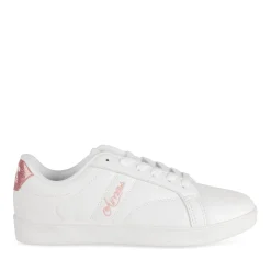 Baskets BLANC Femme Motif Uni Lacets