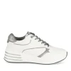 Baskets BLANC Femme Motif Uni Lacets