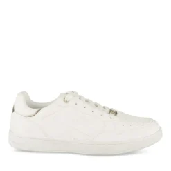 Baskets BLANC Femme Motif Paillettes Lacets