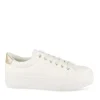 Baskets BLANC Femme Motif Uni Lacets