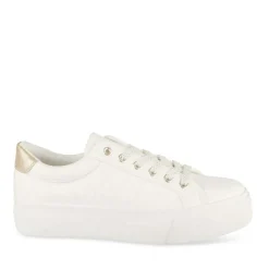 Baskets BLANC Femme Motif Uni Lacets