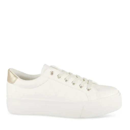 Baskets BLANC Femme Motif Uni Lacets