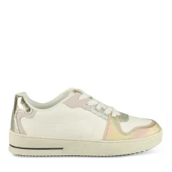 Baskets BLANC Femme Motif Iridescent Lacets