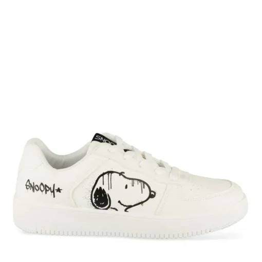Baskets BLANC Femme Motif Uni Lacets