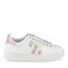 Baskets BLANC Femme Motif Tropical Lacets