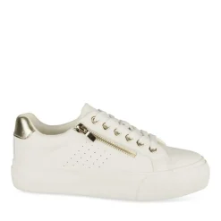 Baskets BLANC Femme Motif Iridescent Lacets