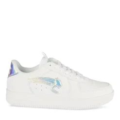 Baskets BLANC Femme Motif Uni Lacets